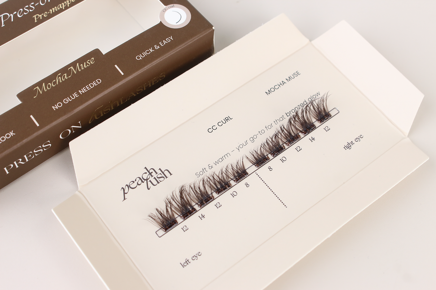 press on lashes brown mocha muse bruine zelfklevende wimpers
