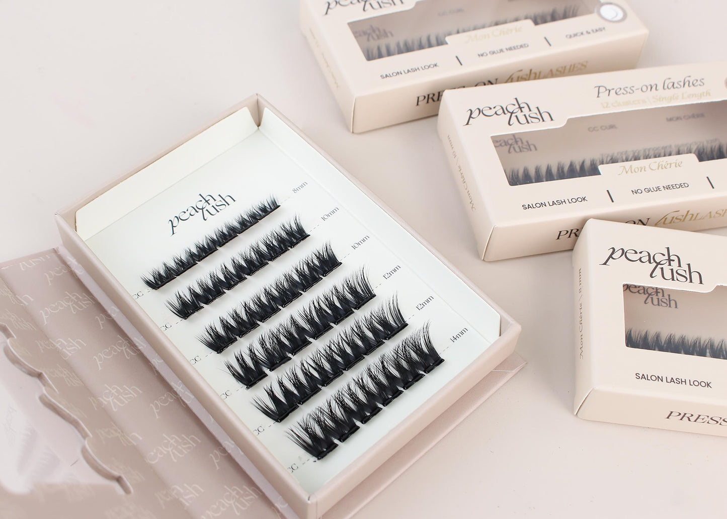 single length mutli length press on lashes volume mon cherie zelklevende wimpers