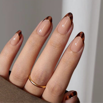 Golden Amber French | Press on nails